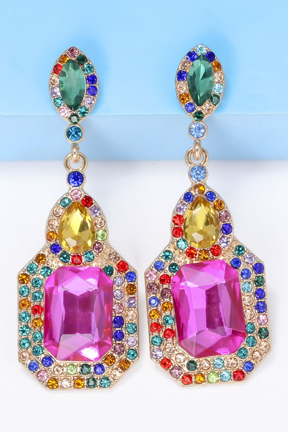 Alloy Rhinestone Dangle Earrings - Harmony Haven - Essentials