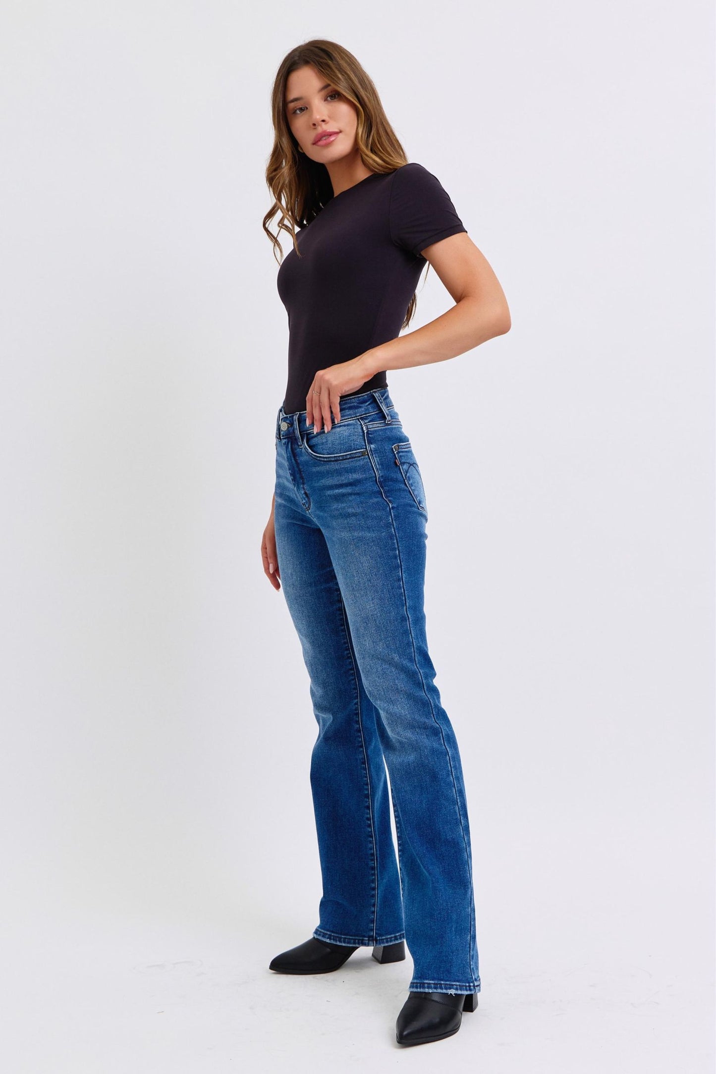 Judy Blue Full Size Run Mid-Rise Bootcut Jeans with Thermal Lining - Harmony Haven - Essentials