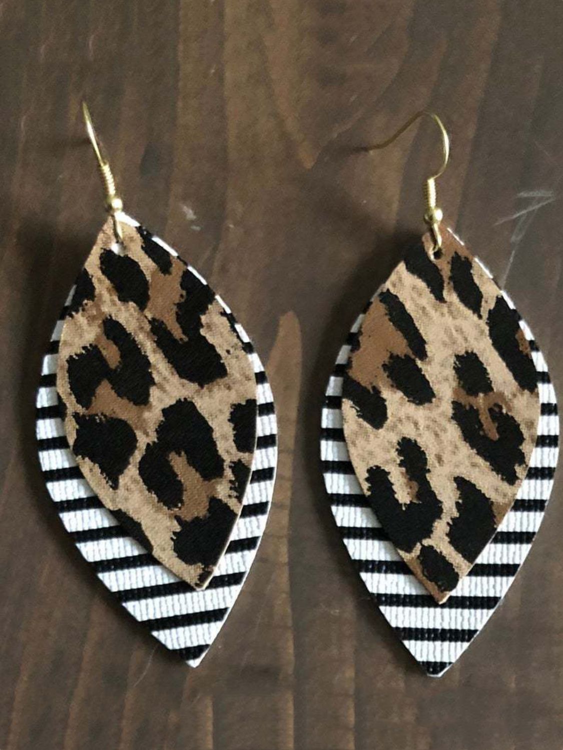 PU Leather Leaf Dangle Earrings - Harmony Haven - Essentials