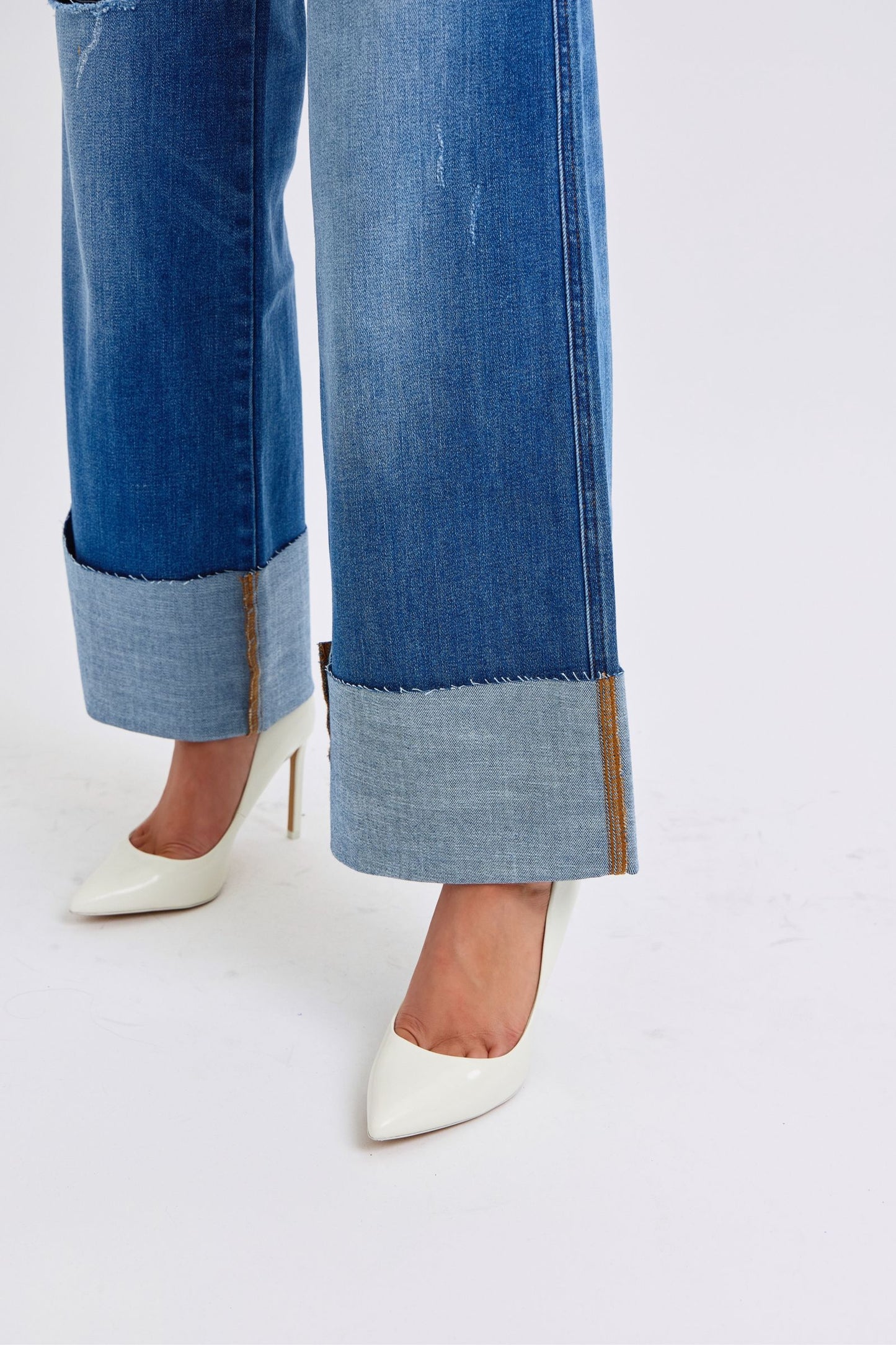 Judy Blue Full Size Distressed High Waist Wide Leg Jeans - Harmony Haven - Essentials