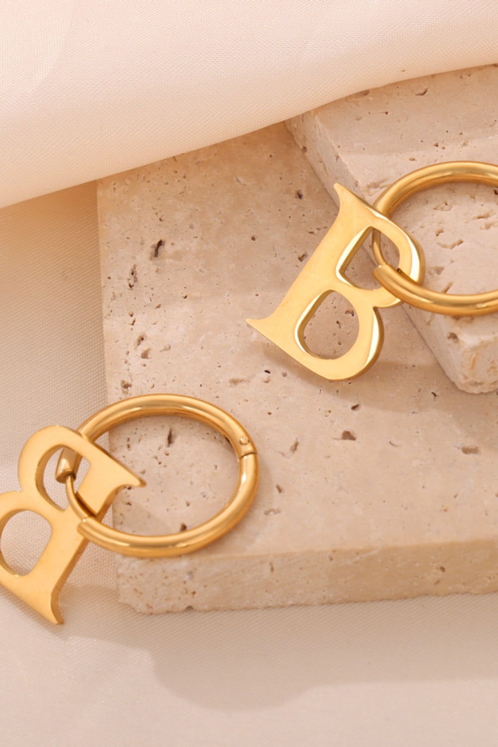 Titanium Steel Letter Hoop Earrings - Harmony Haven - Essentials