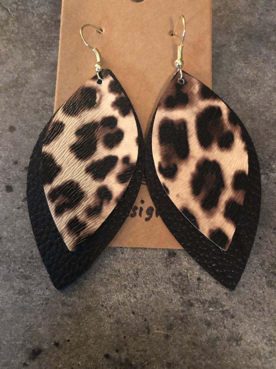 PU Leather Leaf Dangle Earrings - Harmony Haven - Essentials