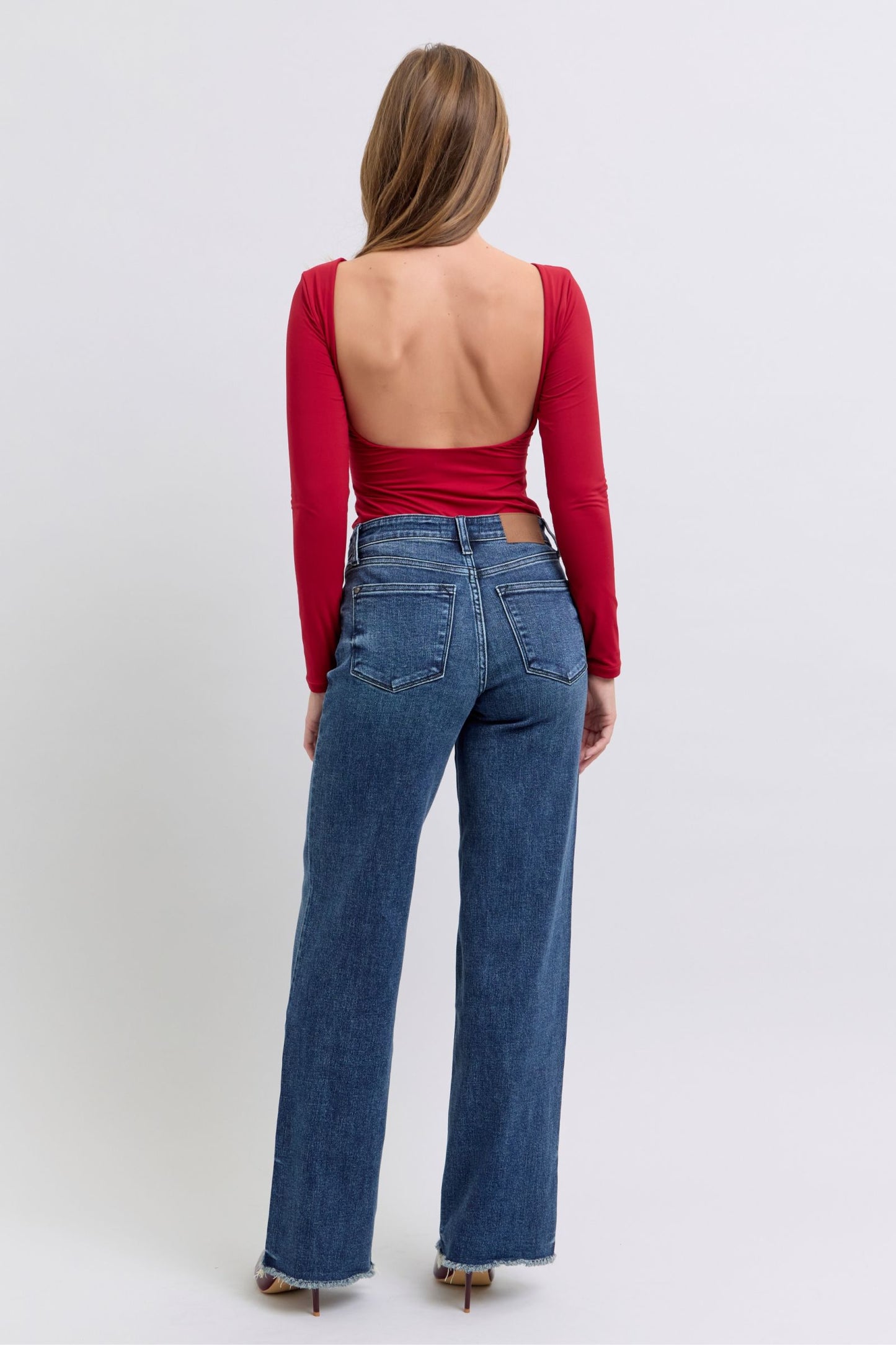 Judy Blue Full Size Raw Hem Mid Rise Jeans - Harmony Haven - Essentials
