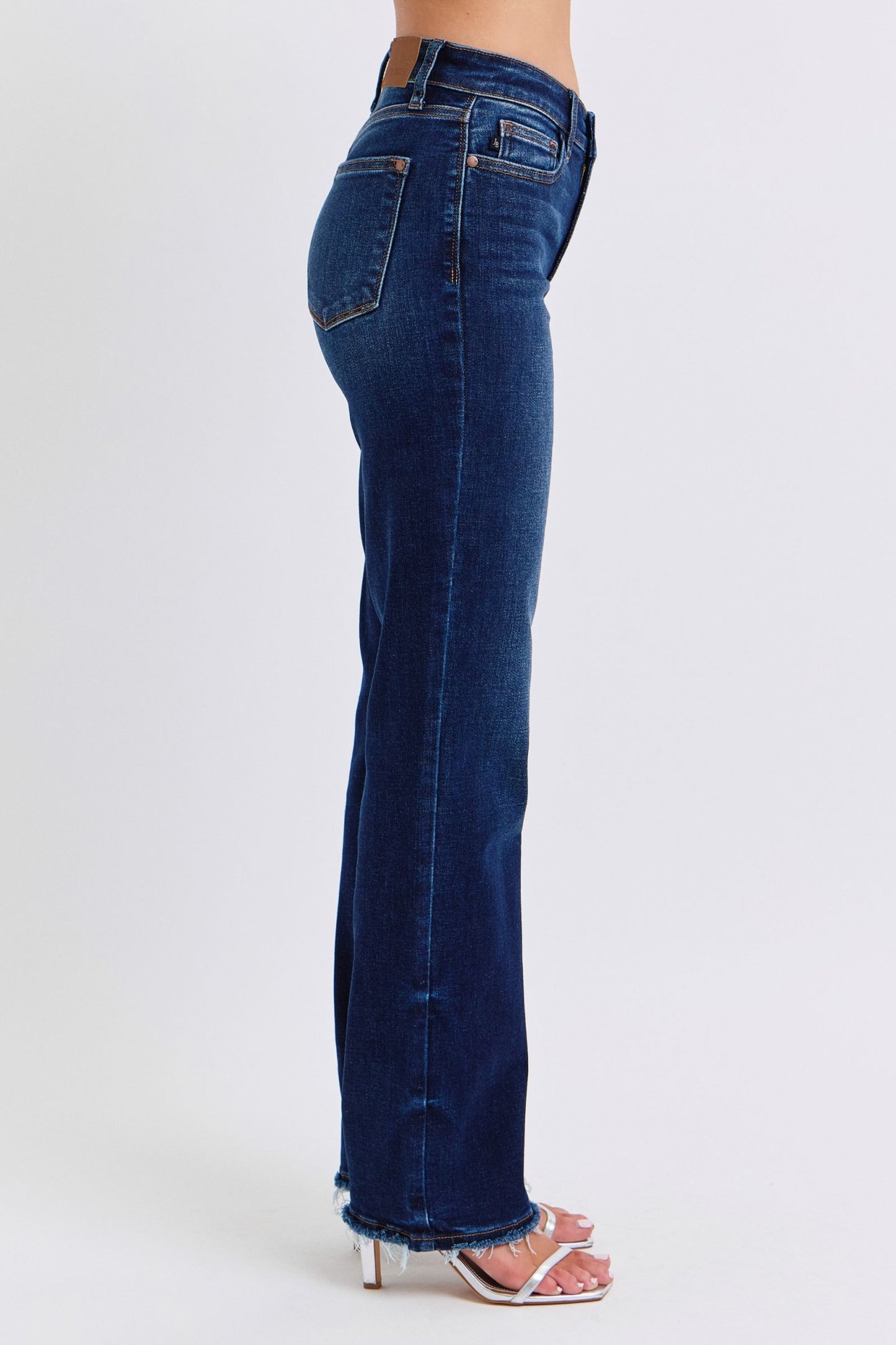 Judy Blue Full Size Raw Hem Straight Leg Jeans - Harmony Haven - Essentials