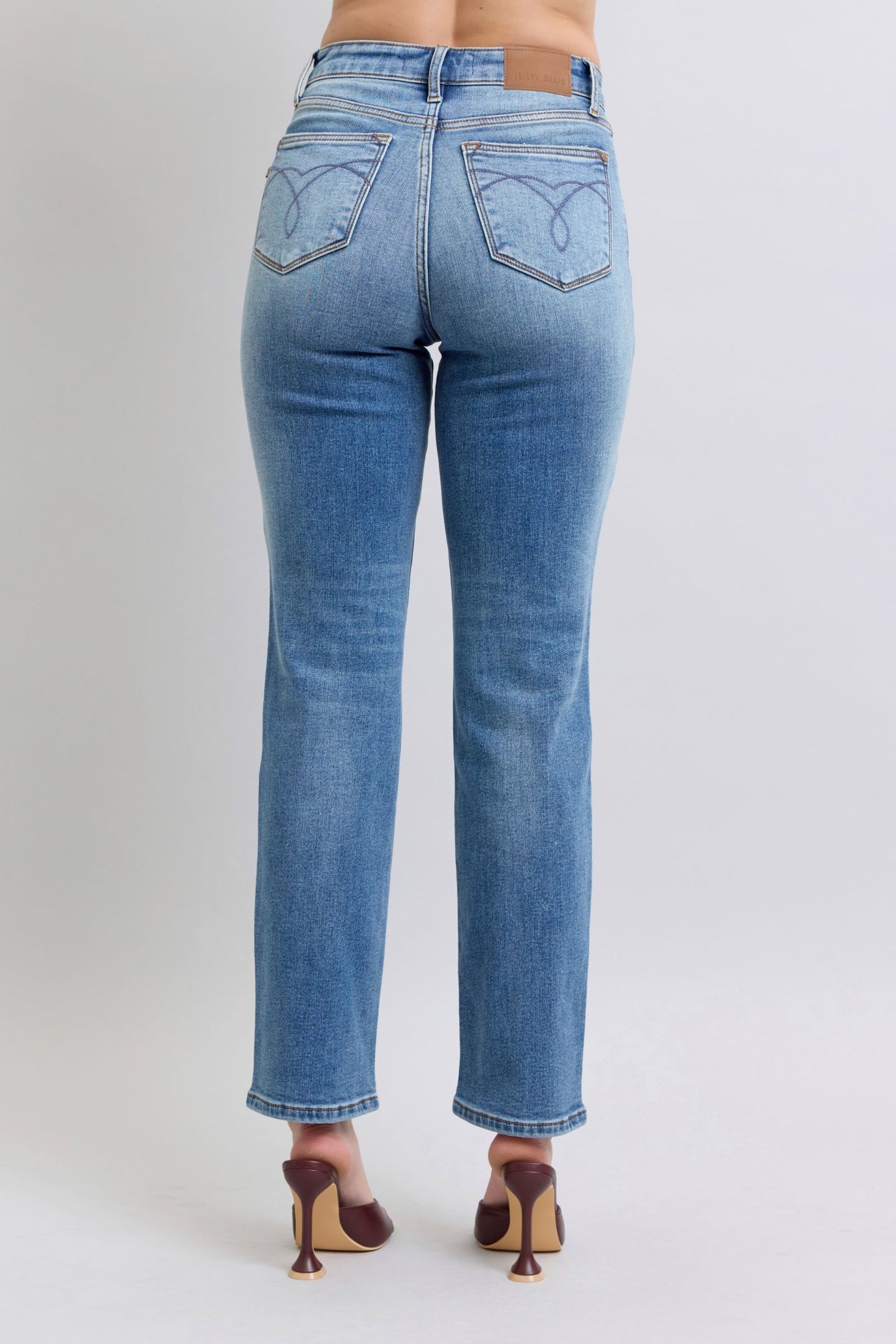 Judy Blue Full Size Run Vintage Wash Thermal Straight Jeans - Harmony Haven - Essentials