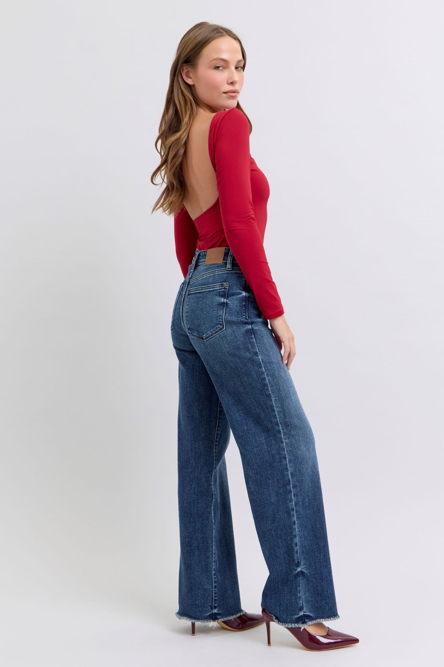 Judy Blue Full Size Raw Hem Mid Rise Jeans - Harmony Haven - Essentials