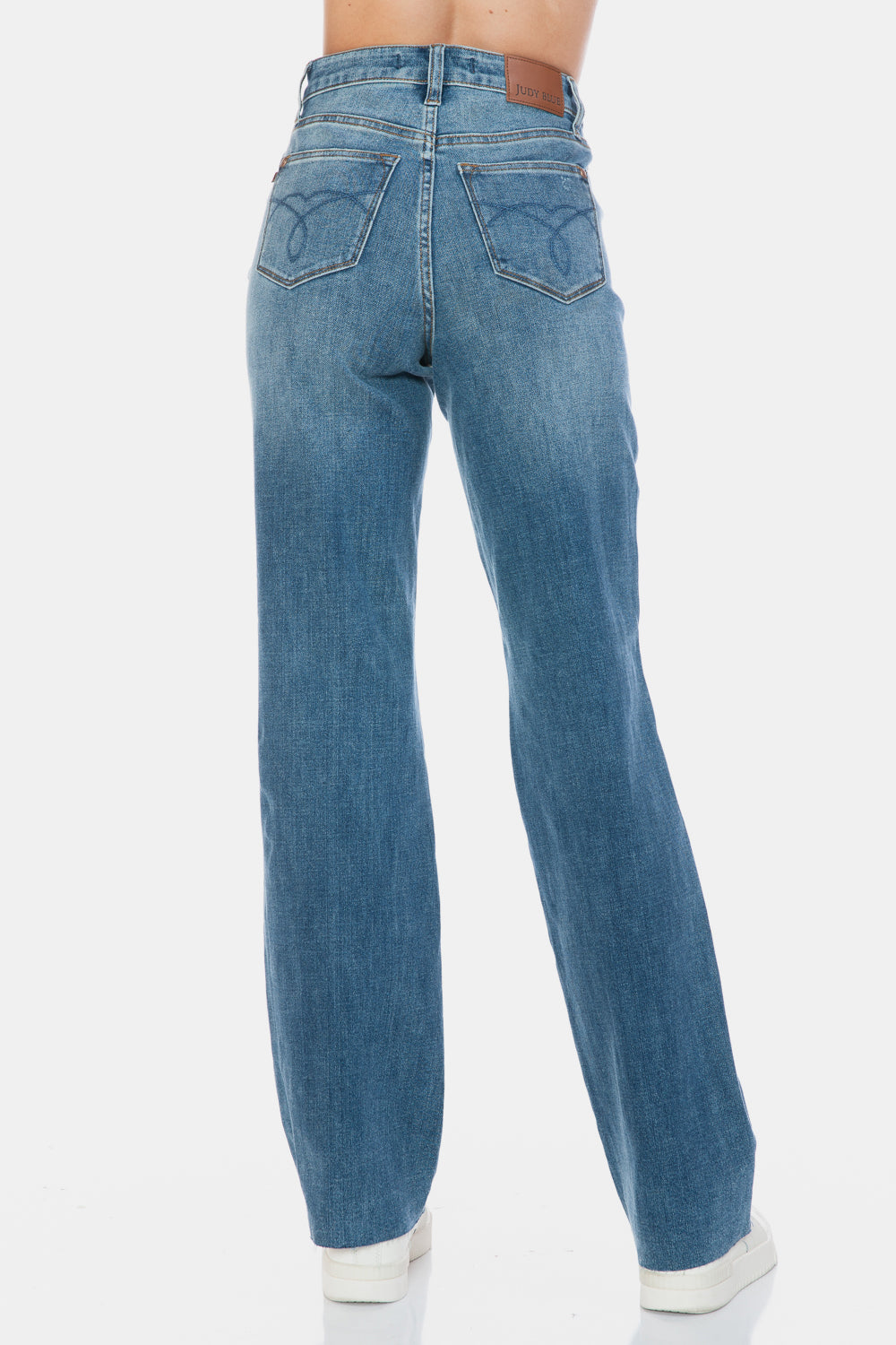 Judy Blue Full Size Tummy Control Cut Raw Hem Straight Jeans - Harmony Haven - Essentials