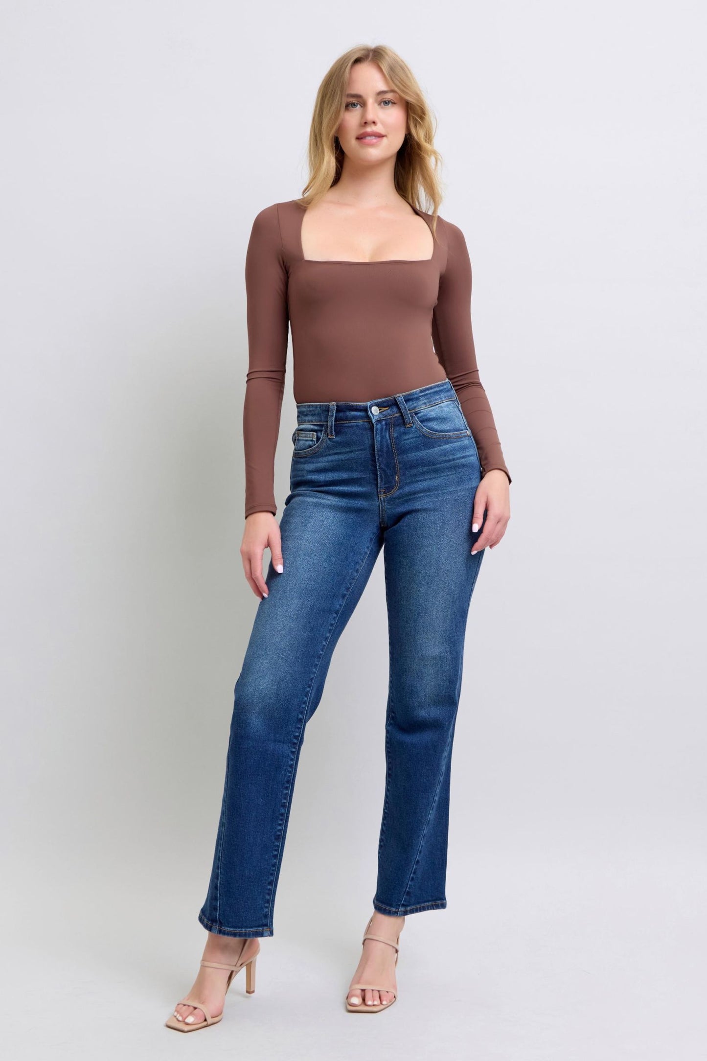 Judy Blue Full Size Side Seam Detail Straight Jeans with Pockets - Harmony Haven - Essentials