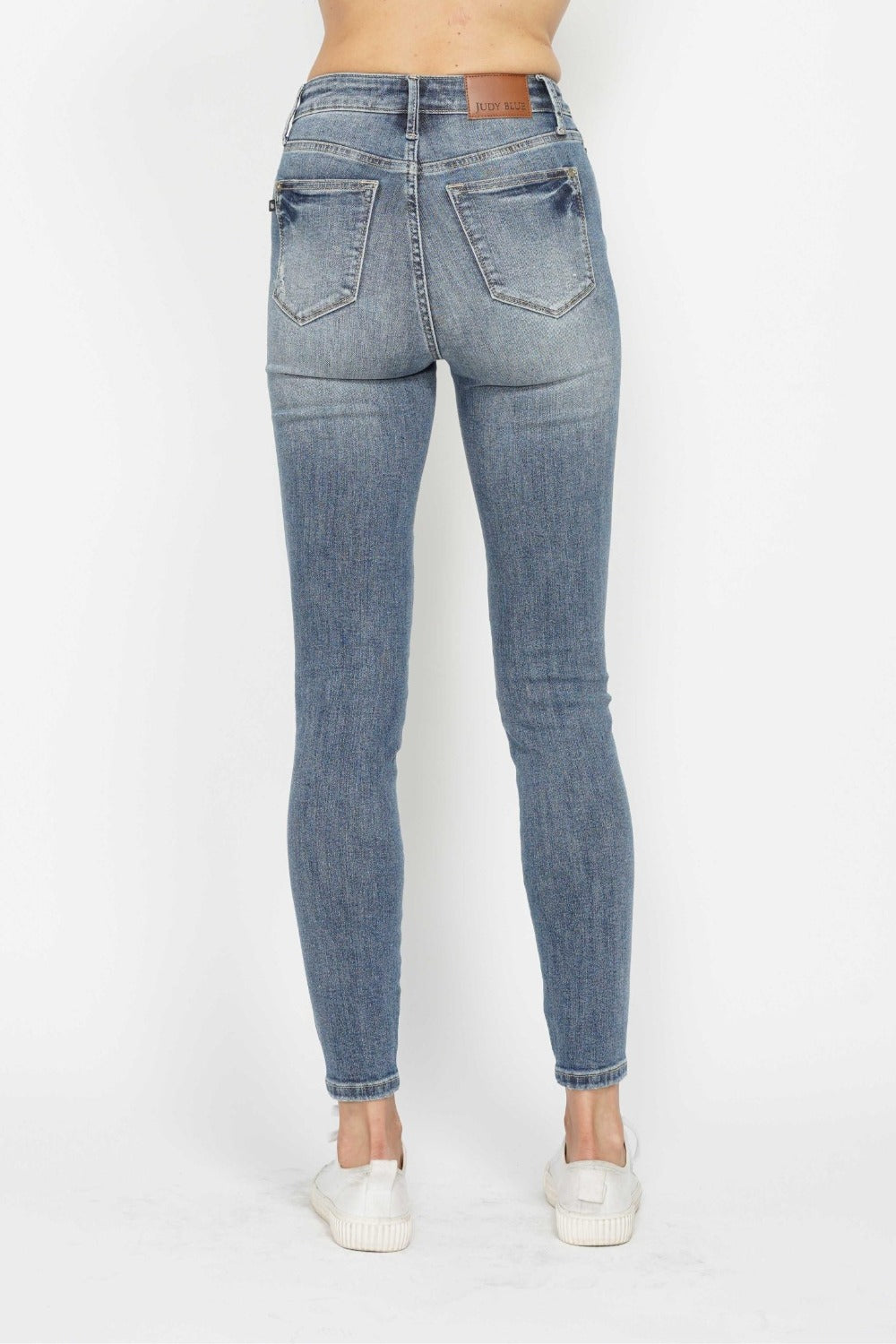 Judy Blue Full Size Tummy Control Contrast Wash Skinny Jeans - Harmony Haven - Essentials