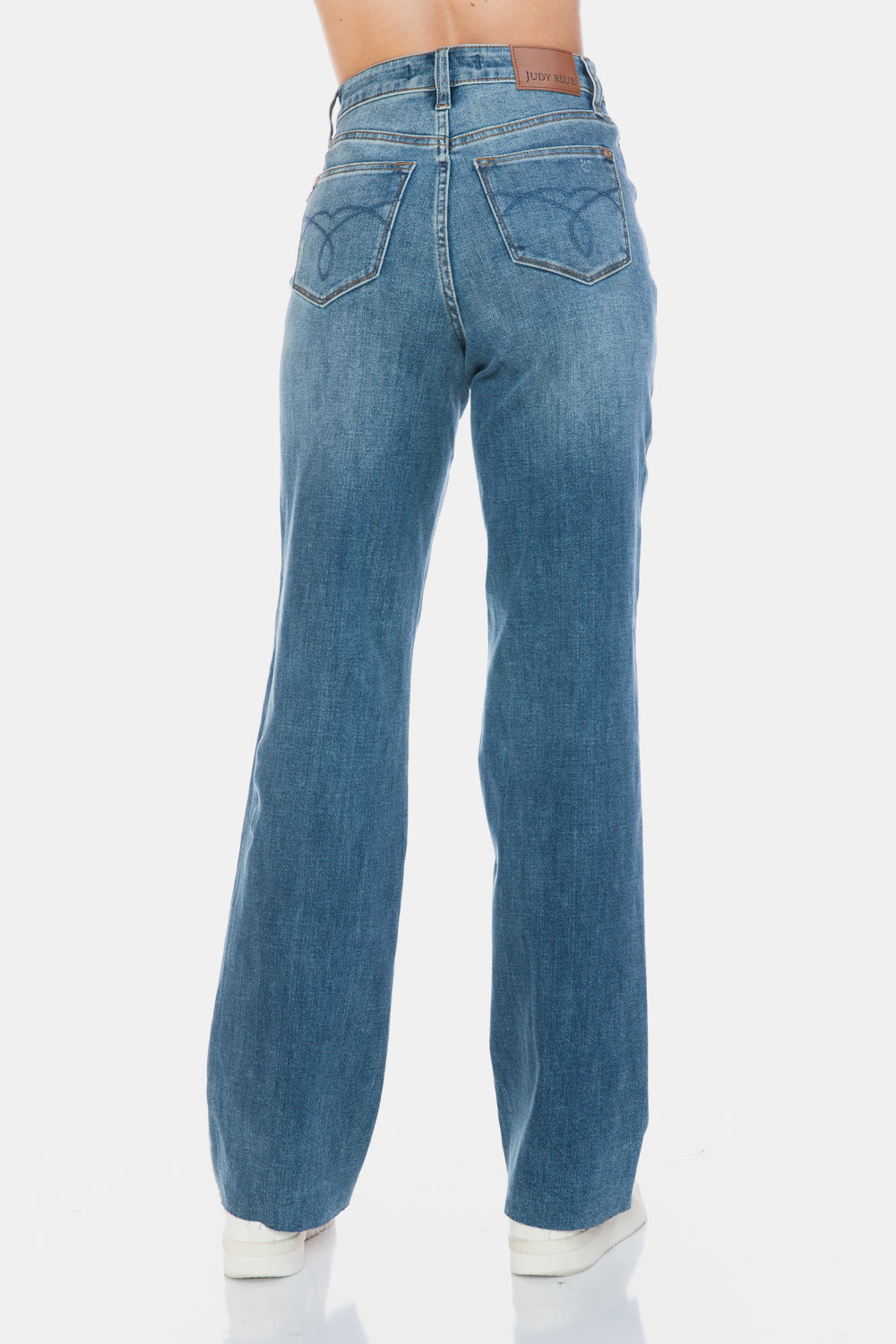 Judy Blue Full Size Tummy Control Cut Raw Hem Straight Jeans - Harmony Haven - Essentials