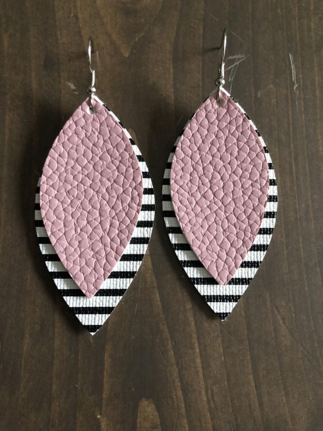 PU Leather Leaf Dangle Earrings - Harmony Haven - Essentials