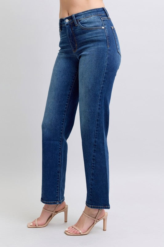 Judy Blue Full Size Side Seam Detail Straight Jeans with Pockets - Harmony Haven - Essentials