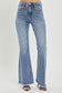 RISEN Full Size High Waist Raw Hem Flare Jeans - Harmony Haven - Essentials