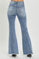 RISEN Full Size High Waist Raw Hem Flare Jeans - Harmony Haven - Essentials