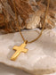 18K Gold-Plated Inlaid Zircon Cross Necklace - Harmony Haven - Essentials
