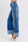 Judy Blue Full Size Distressed High Waist Wide Leg Jeans - Harmony Haven - Essentials