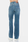 Judy Blue Full Size Tummy Control Cut Raw Hem Straight Jeans - Harmony Haven - Essentials