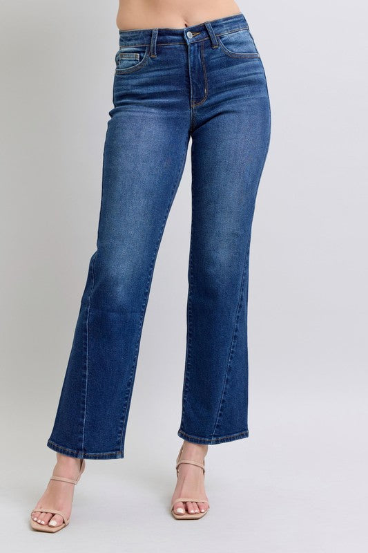 Judy Blue Full Size Side Seam Detail Straight Jeans with Pockets - Harmony Haven - Essentials