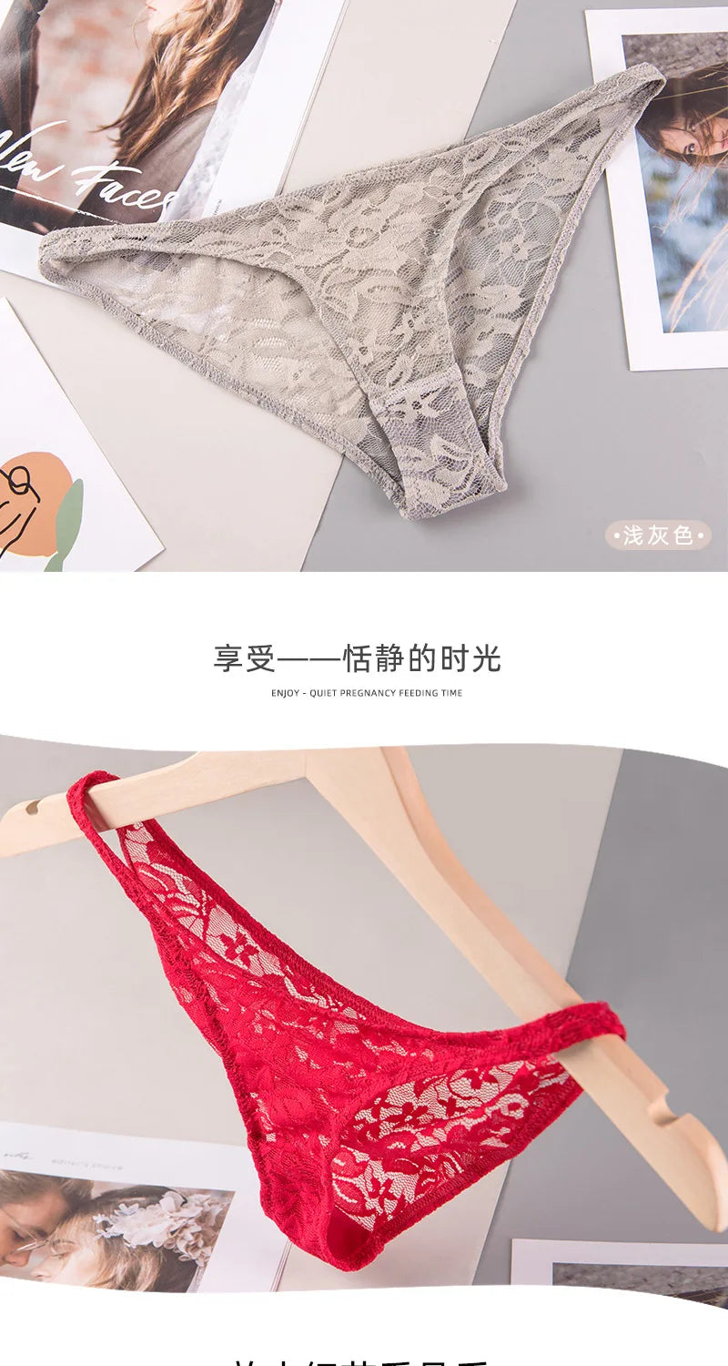 Women's Sexy Lace Panties – Soft Breathable Low-Waist Briefs - Harmony Haven - Essentials