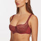 Women's Lace Balconette Bra – Lightly Padded Half-Cup Underwire Lingerie - Harmony Haven - Essentials