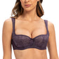 Women's Lace Balconette Bra – Lightly Padded Half-Cup Underwire Lingerie - Harmony Haven - Essentials
