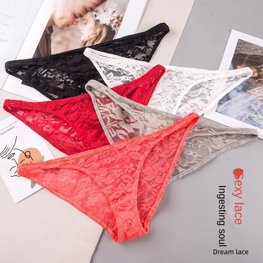 Women's Sexy Lace Panties – Soft Breathable Low-Waist Briefs - Harmony Haven - Essentials