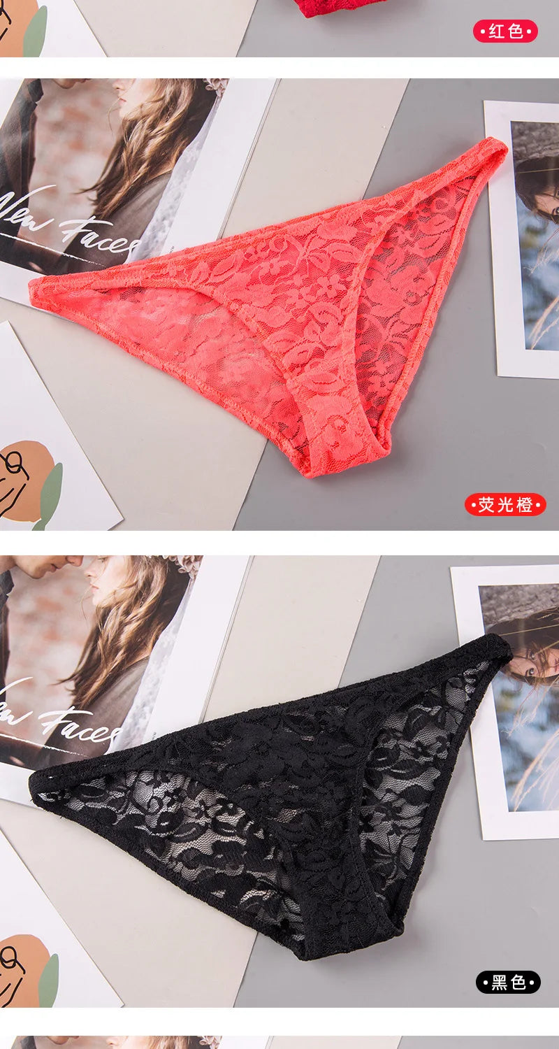 Women's Sexy Lace Panties – Soft Breathable Low-Waist Briefs - Harmony Haven - Essentials