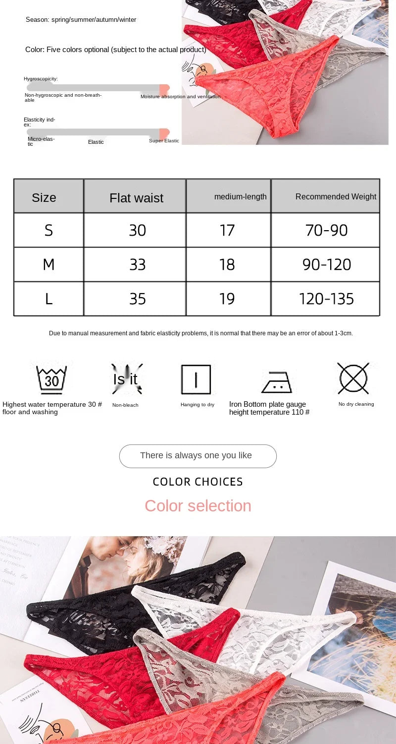 Women's Sexy Lace Panties – Soft Breathable Low-Waist Briefs - Harmony Haven - Essentials