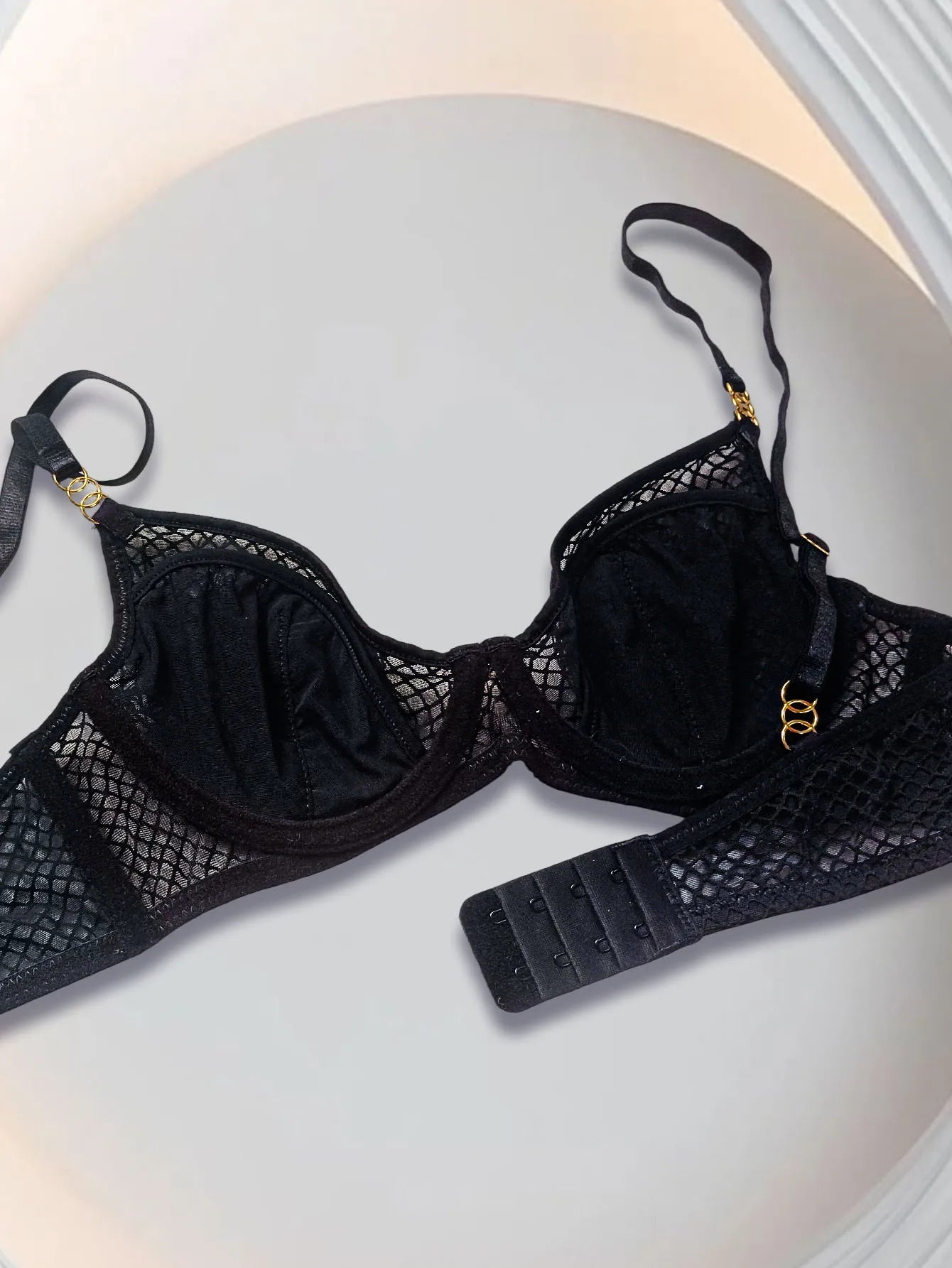 Women's Sheer Floral Lace Minimizer Bra – Underwire Full-Support Balconette - Harmony Haven - Essentials