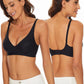 Women's Seamless Leopard Print Bra – Wireless 3/4 Cup Push-Up Bralette - Harmony Haven - Essentials