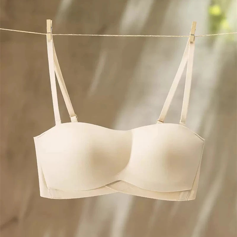 Women's Invisible Strapless Bra – Anti-Slip Seamless Push-Up Bandeau Bra - Harmony Haven - Essentials