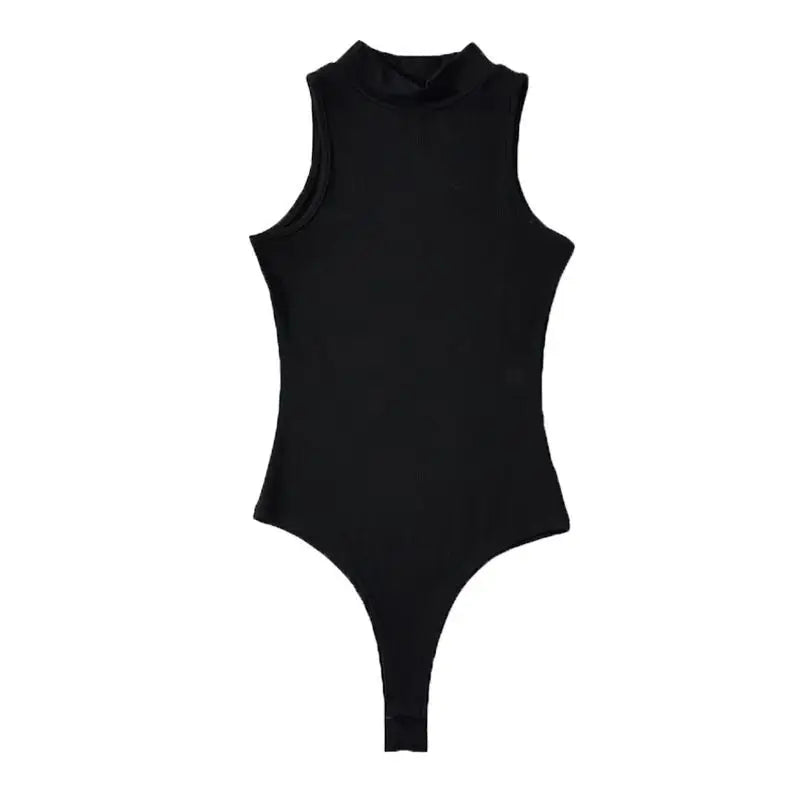 Women's Strappy Backless Ribbed Bodysuit – Sleek White Bodycon Top - Harmony Haven - Essentials