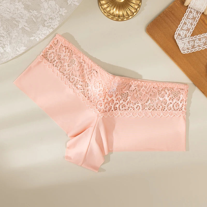 Women's Floral Lace Boyshort Briefs – 3-Piece Breathable Soft Lingerie Set - Harmony Haven - Essentials