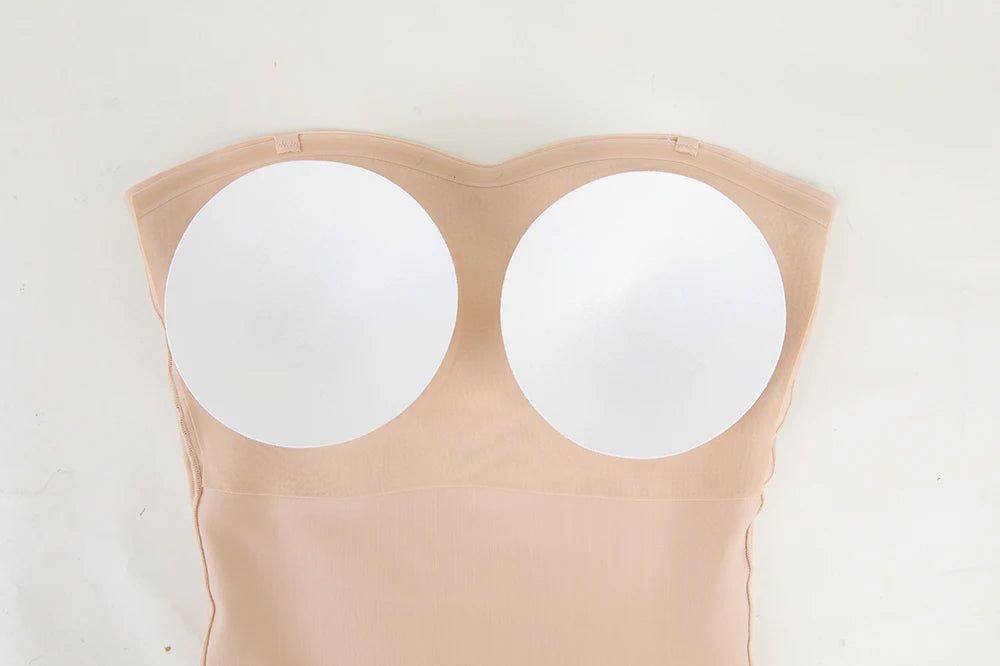 Plus Size Strapless Thong Bodysuit – Seamless Firm Tummy Control Shapewear - Harmony Haven - Essentials
