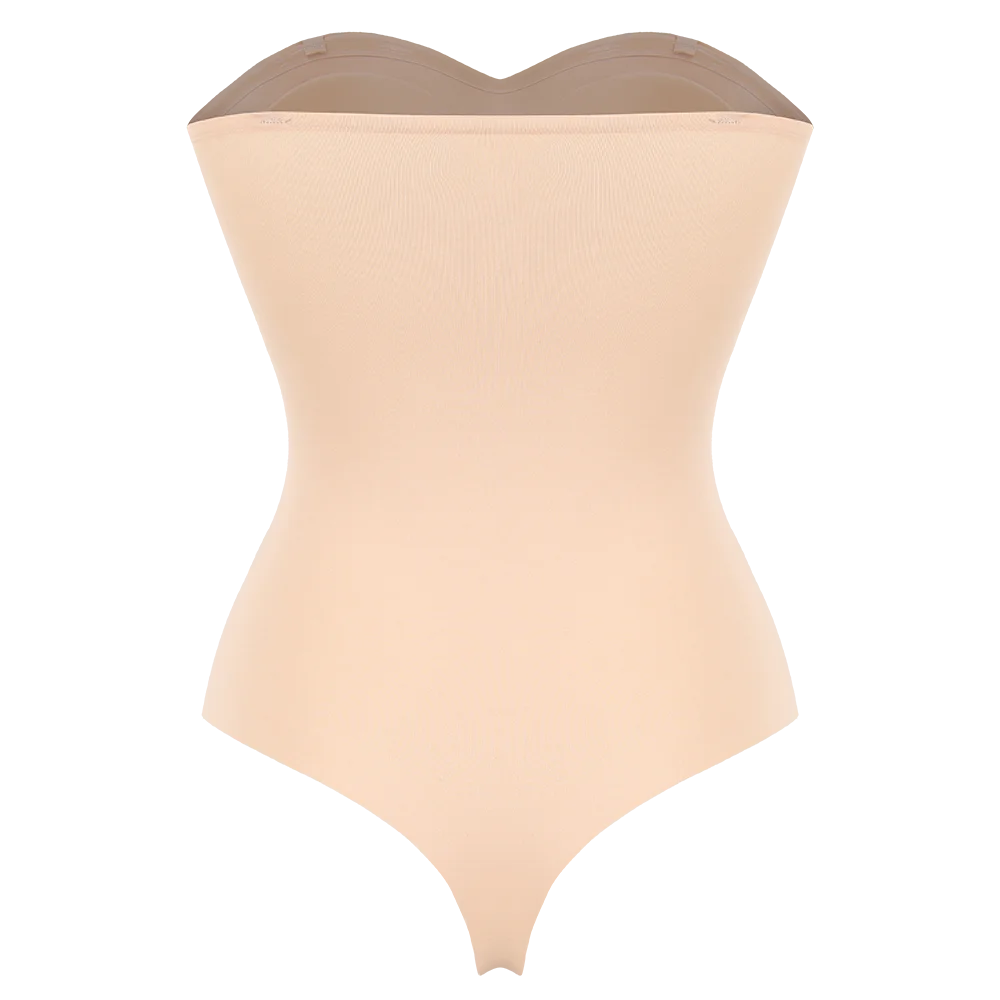Plus Size Strapless Thong Bodysuit – Seamless Firm Tummy Control Shapewear - Harmony Haven - Essentials
