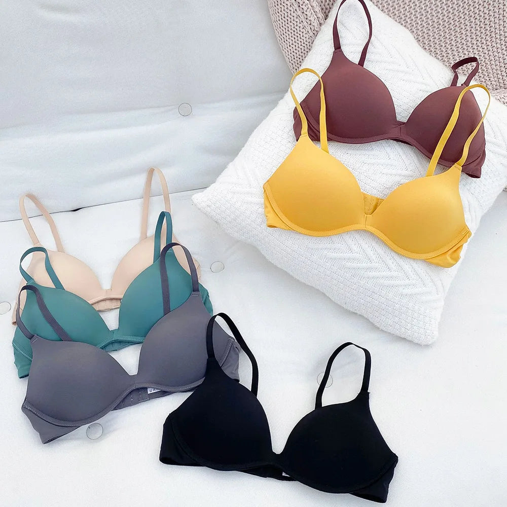 Women's Seamless Wireless Gather Bralette – Ultra-Comfort 3/4 Cup Padded Bra - Harmony Haven - Essentials