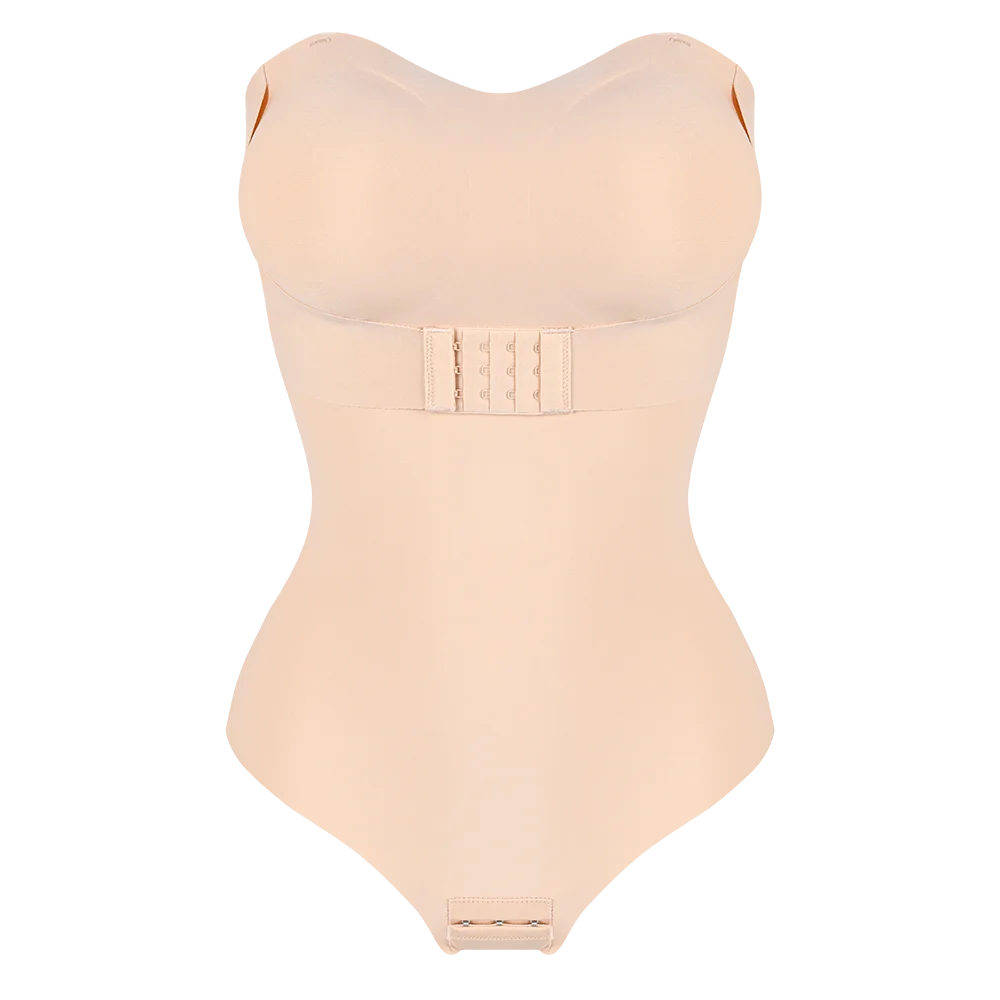 Plus Size Strapless Thong Bodysuit – Seamless Firm Tummy Control Shapewear - Harmony Haven - Essentials