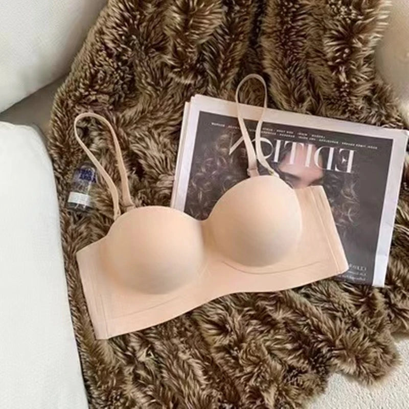Women’s Strapless Push Up Bra – Seamless Wireless Invisible Tube Bra - Harmony Haven - Essentials