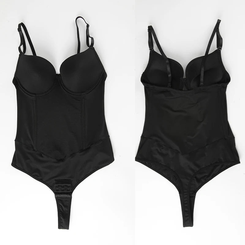 Women's Backless Tummy Control Shapewear Bodysuit – Medium Compression Hourglass Shaper - Harmony Haven - Essentials