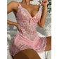 Women's Romantic Lace Babydoll Dress – Sheer Mesh Lingerie Nightwear - Harmony Haven - Essentials