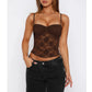 Women’s Lace Cami Top – Sleeveless Ruched Summer Corset Tank Top - Harmony Haven - Essentials
