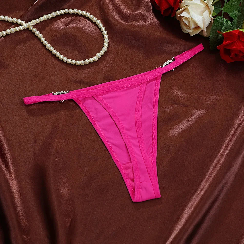 Women’s Heart Decor Thong Panties – Sexy Low Waist Lace Underwear - Harmony Haven - Essentials