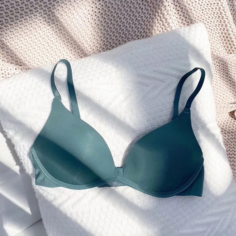 Women's Seamless Wireless Gather Bralette – Ultra-Comfort 3/4 Cup Padded Bra - Harmony Haven - Essentials