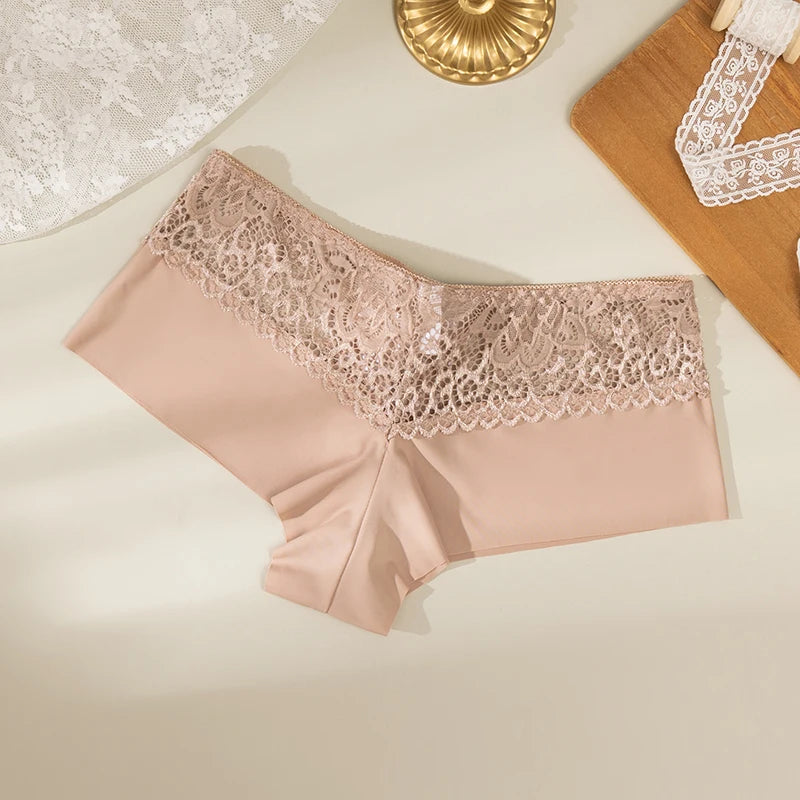 Women's Floral Lace Boyshort Briefs – 3-Piece Breathable Soft Lingerie Set - Harmony Haven - Essentials