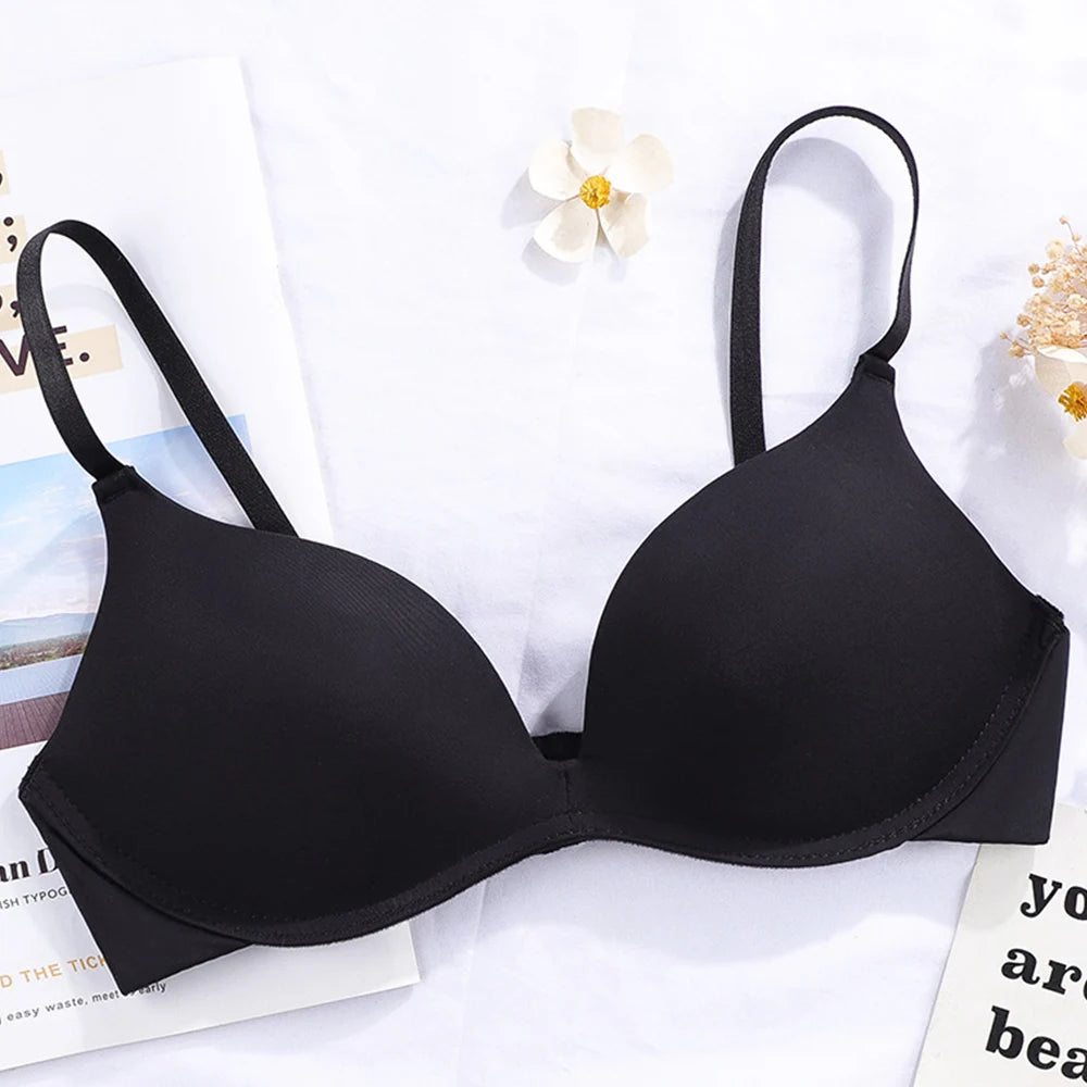 Women's Seamless Wireless Gather Bralette – Ultra-Comfort 3/4 Cup Padded Bra - Harmony Haven - Essentials