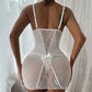 Women's Plus Size Sheer Lace Babydoll Nightgown – Elegant V-Neck Mini Dress - Harmony Haven - Essentials