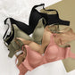 Women's Seamless Leopard Print Bra – Wireless 3/4 Cup Push-Up Bralette - Harmony Haven - Essentials