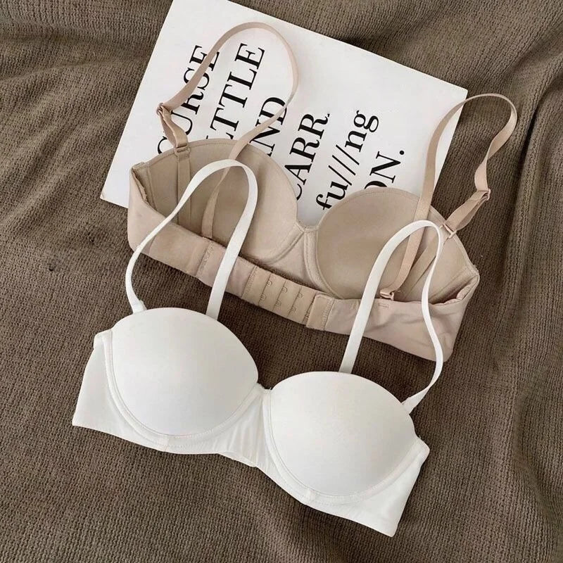 Women's Seamless Push-Up Bralette – Wireless Half-Cup Convertible Bra - Harmony Haven - Essentials