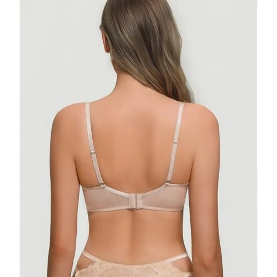 Women's Lace Balconette Bra – Sexy Underwire Push-Up Lingerie - Harmony Haven - Essentials
