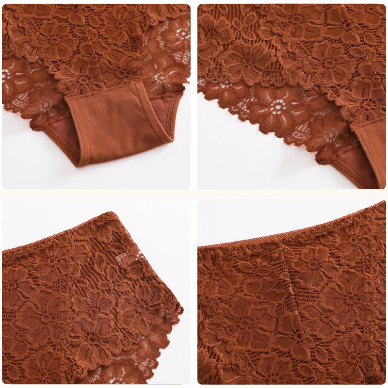 2-Piece Plus Size Lace Panties Set – Luxury Embroidery High-Rise Briefs - Harmony Haven - Essentials